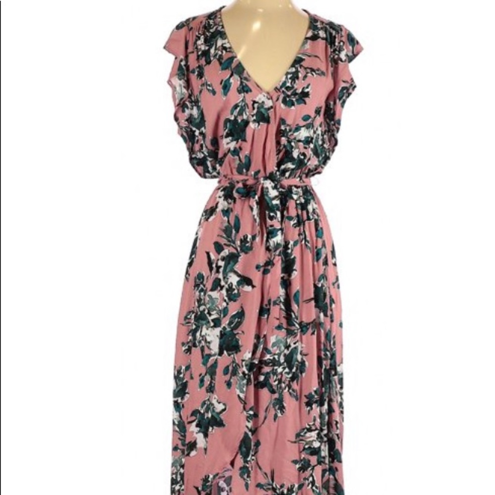 Womens Splendid Pink/green Floral Maxi Dress Size S